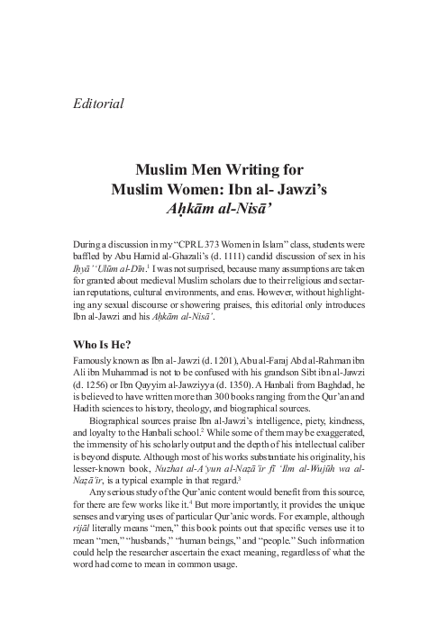 (PDF) Muslim Men Writing for Muslim Women