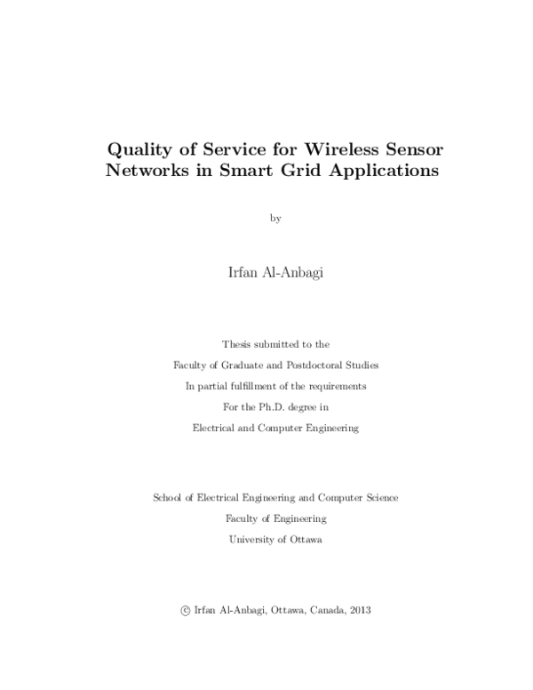 (PDF) Quality of Service for Wireless Sensor Networks in Smart Grid ...