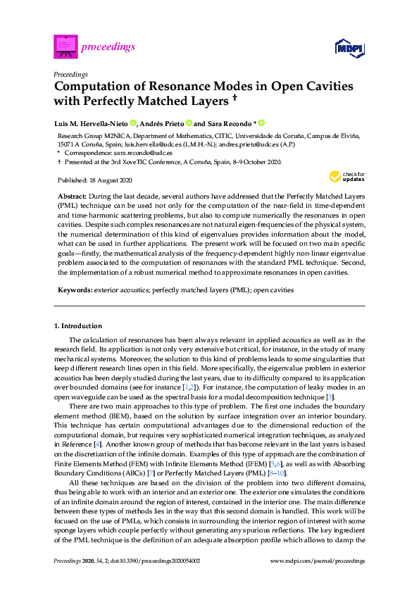 (PDF) Computation of Resonance Modes in Open Cavities with Perfectly ...