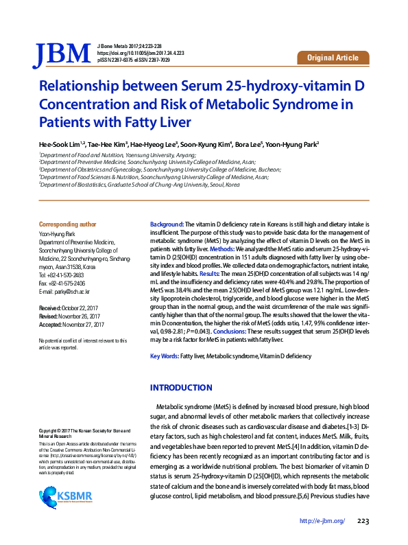 (PDF) The Relationship between Serum 25-Hydroxyvitamin D and Resistin ...