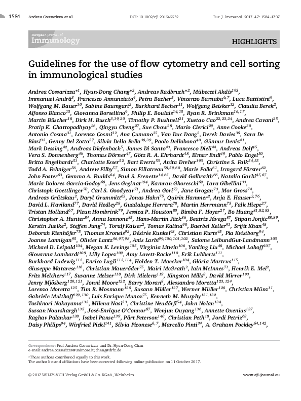 (PDF) Guidelines for the use of flow cytometry and cell sorting in ...