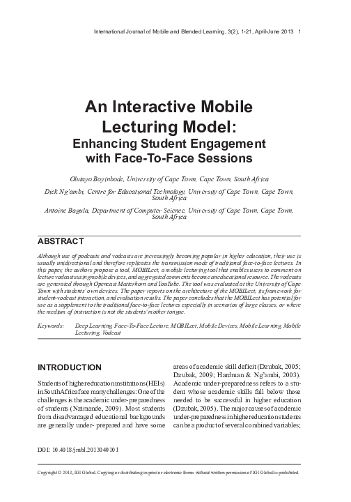 (PDF) An Interactive Mobile Lecturing Model