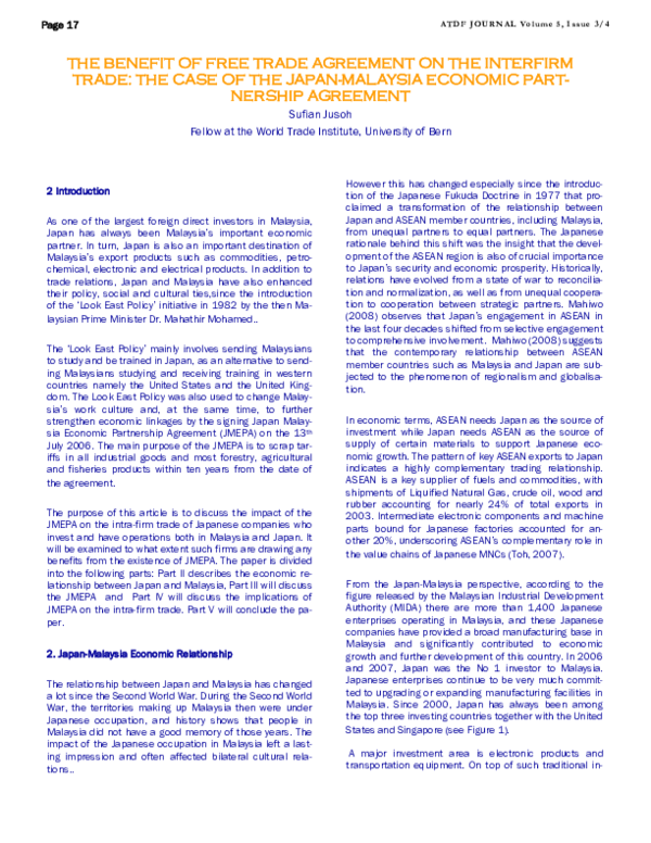 (PDF) The Benefit of Free Trade Agreement on the Interfirm Trade: The ...