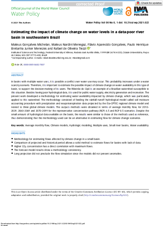 (PDF) Estimating the impact of climate change on water levels in a data ...