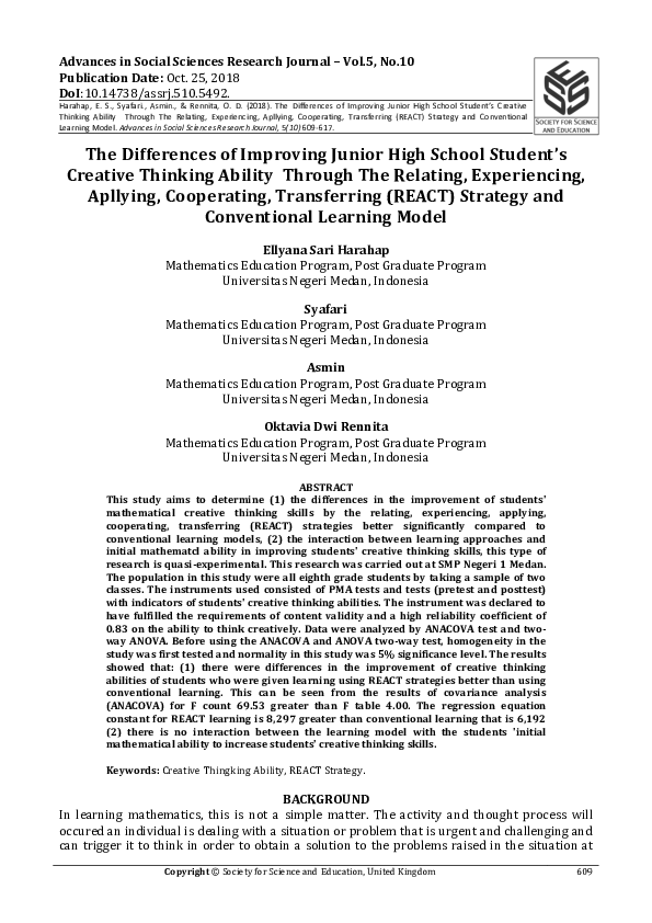 (PDF) The Differences of Improving Junior High School Student’s ...