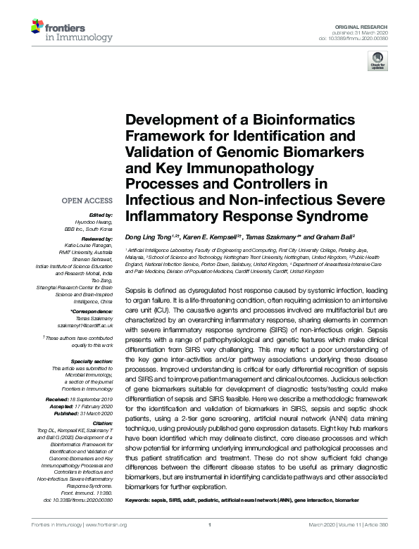 (PDF) Development of a Bioinformatics Framework for Identification and ...