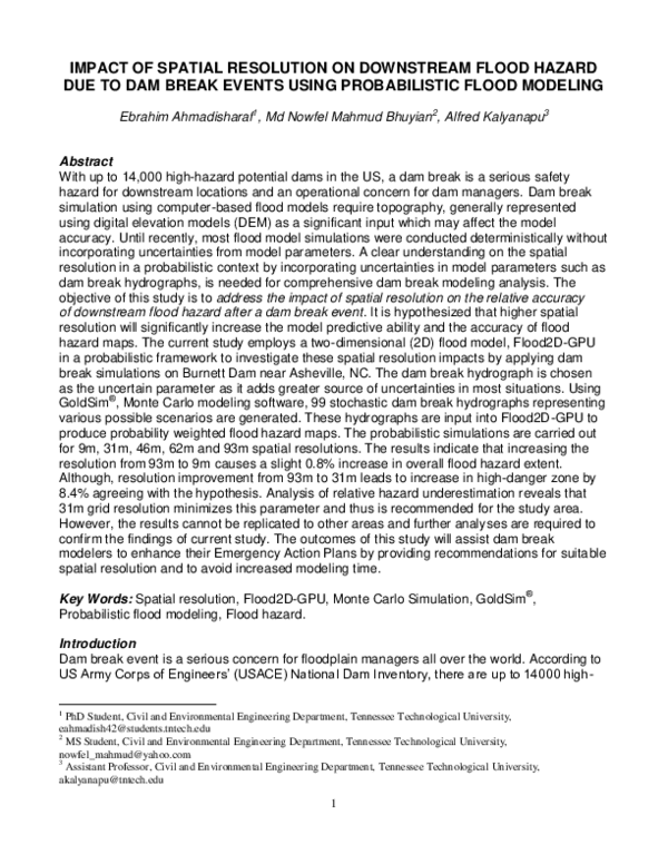 (PDF) Impact of spatial resolution on downstream flood hazard due to ...