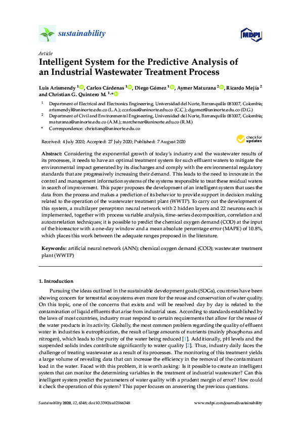 (PDF) Intelligent System for the Predictive Analysis of an Industrial ...