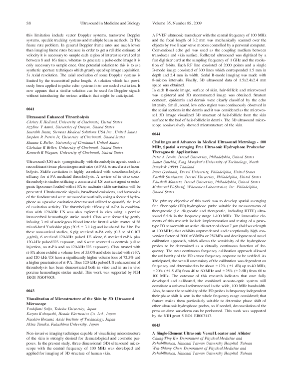 Application of ultrasound in medical field image