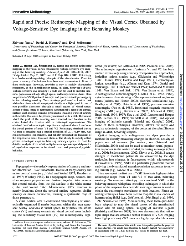(PDF) Rapid and Precise Retinotopic Mapping of the Visual Cortex ...