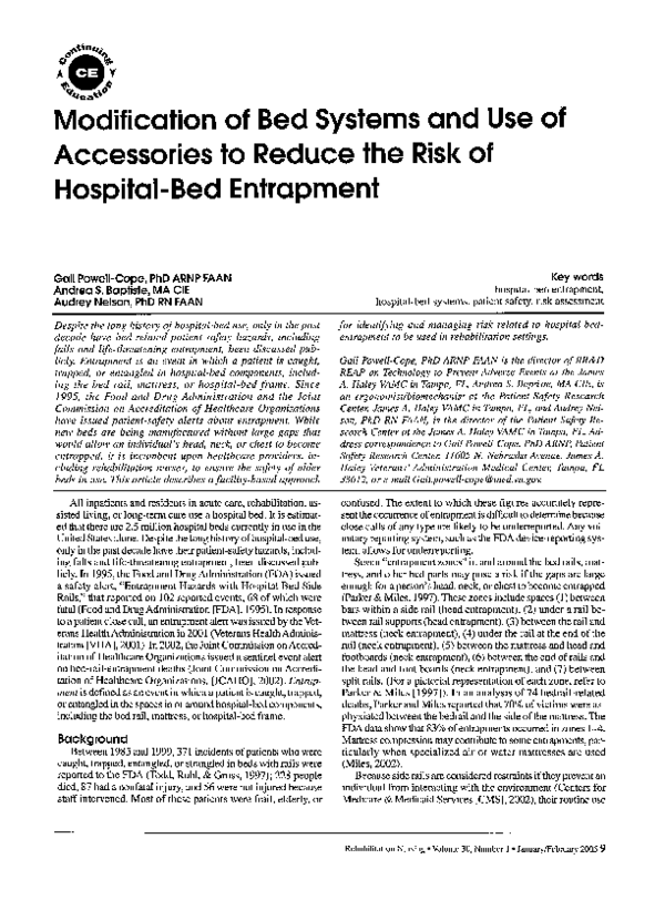 (PDF) Modification of Bed Systems and Use of Accessories to Reduce the