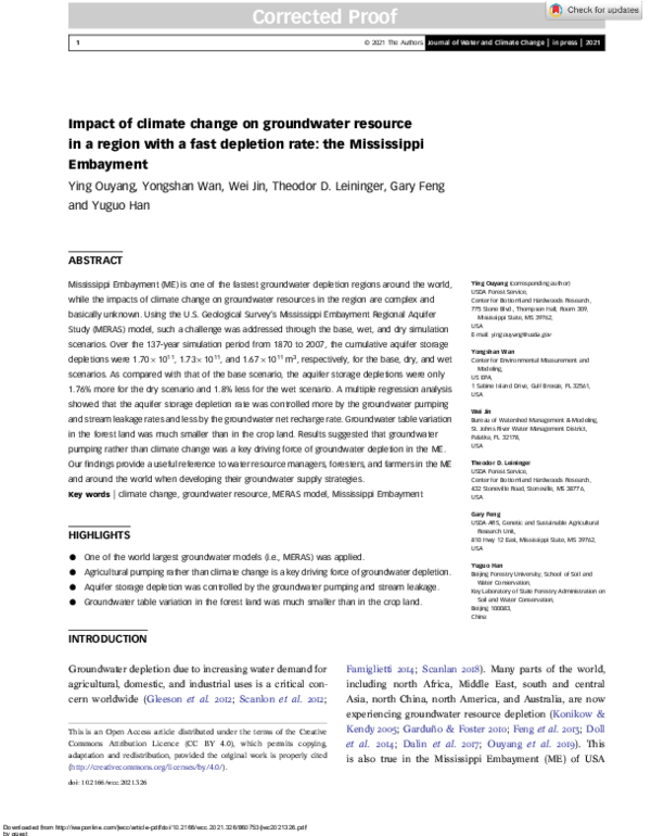 (PDF) The impact of climate change on groundwater resources in coastal ...