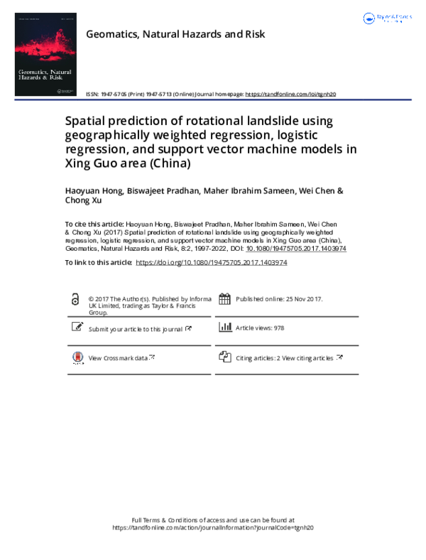 (PDF) Spatial prediction of rotational landslide using geographically ...