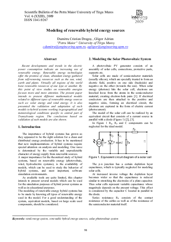 (PDF) Modeling of Renewable Hybrid Energy Sources
