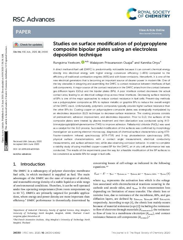 (PDF) Studies on surface modification of polypropylene composite ...