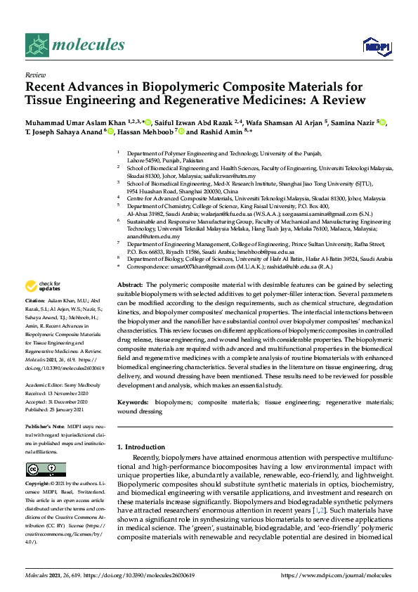 (PDF) Recent Advances in Biopolymeric Composite Materials for Tissue ...