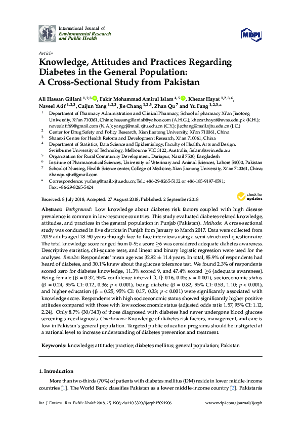 (PDF) Knowledge, Attitudes and Practices Regarding Dengue Infection in ...