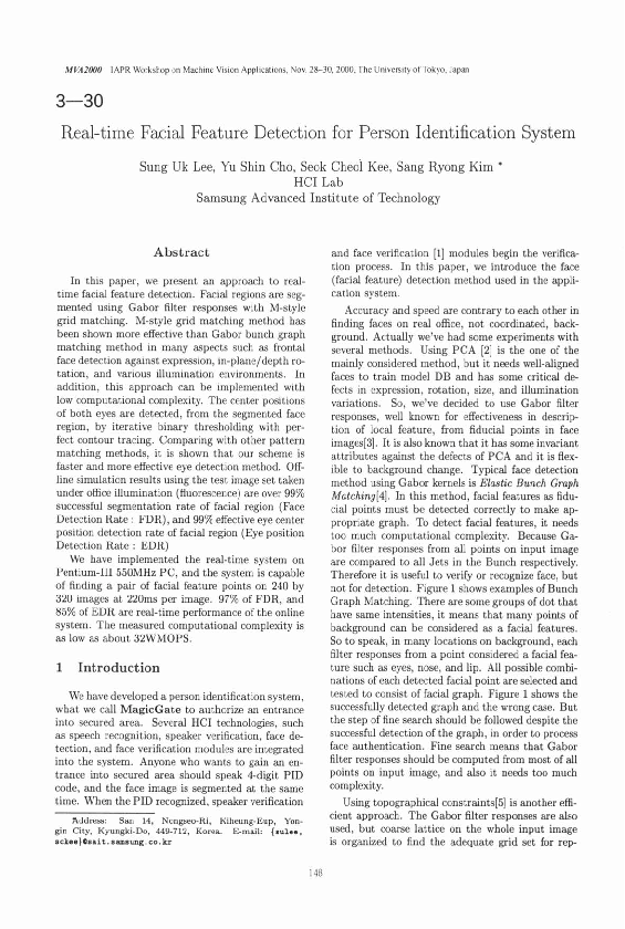 (PDF) Realtime Facial Feature Detection for Person Identification System