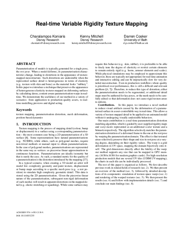 (PDF) Real-time variable rigidity texture mapping