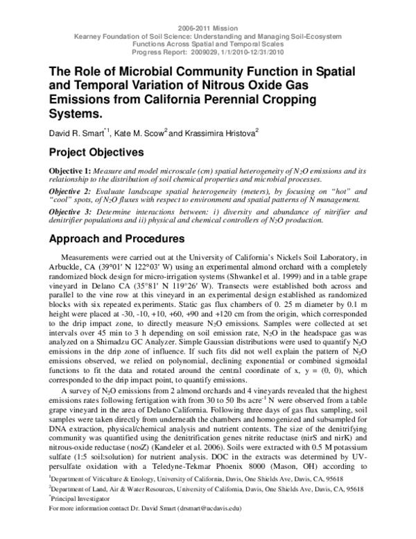 (PDF) The Role of Microbial Community Function in Spatial and Temporal ...
