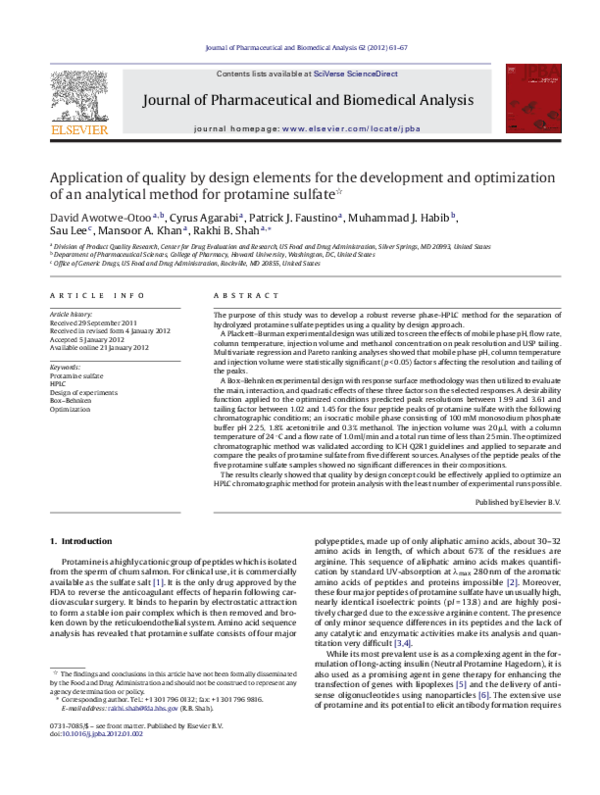 (PDF) Application of quality by design elements for the development and ...