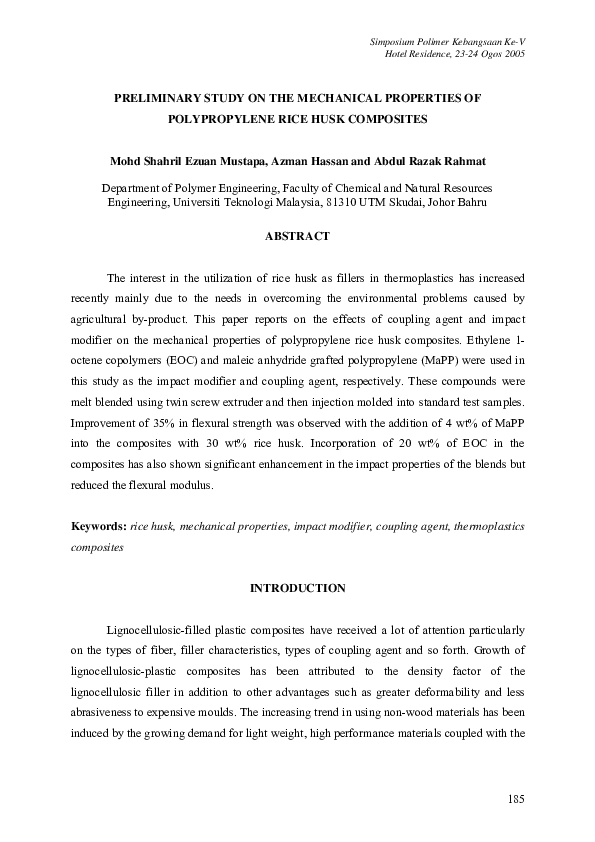 (PDF) Preliminary Study on Mechanical Properties of 3D Printed ...