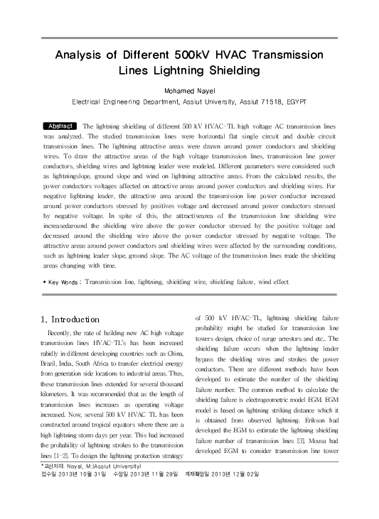 (PDF) Analysis of Different 500kV HVAC Transmission Lines Lightning ...