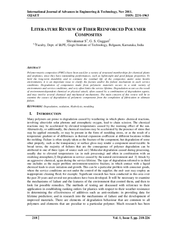 (PDF) Literature Review of Fiber Reinforced Polymer Composites