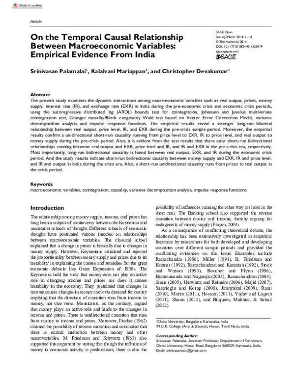 (PDF) On the Temporal Causal Relationship Between Macroeconomic ...