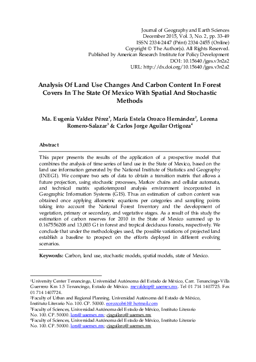 (PDF) Analysis Of Land Use Changes And Carbon Content In Forest Covers ...