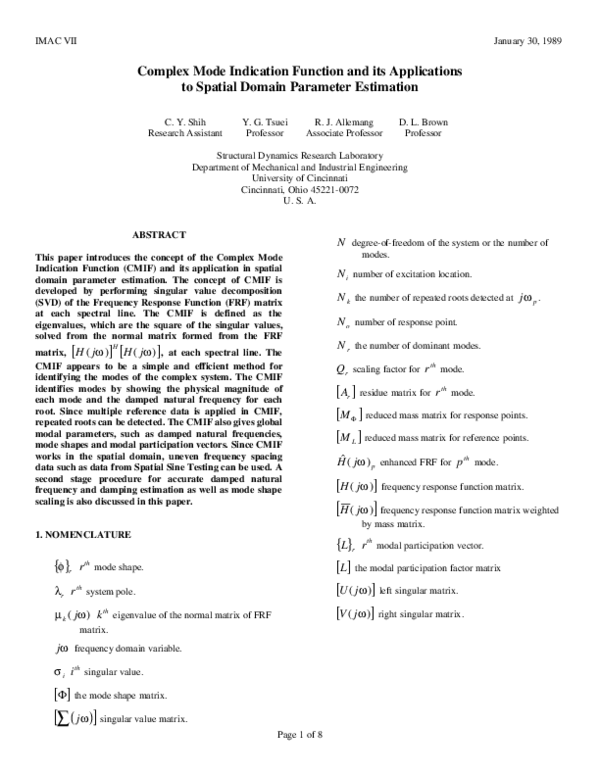 (PDF) Complex mode indication function and its applications to spatial ...
