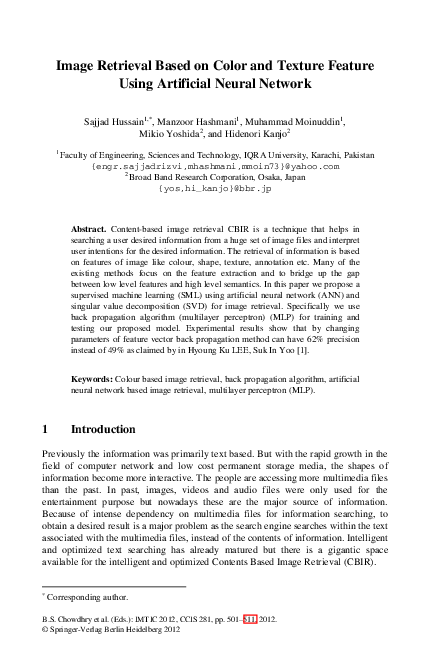 (PDF) Image Retrieval Based on Color and Texture Feature Using ...