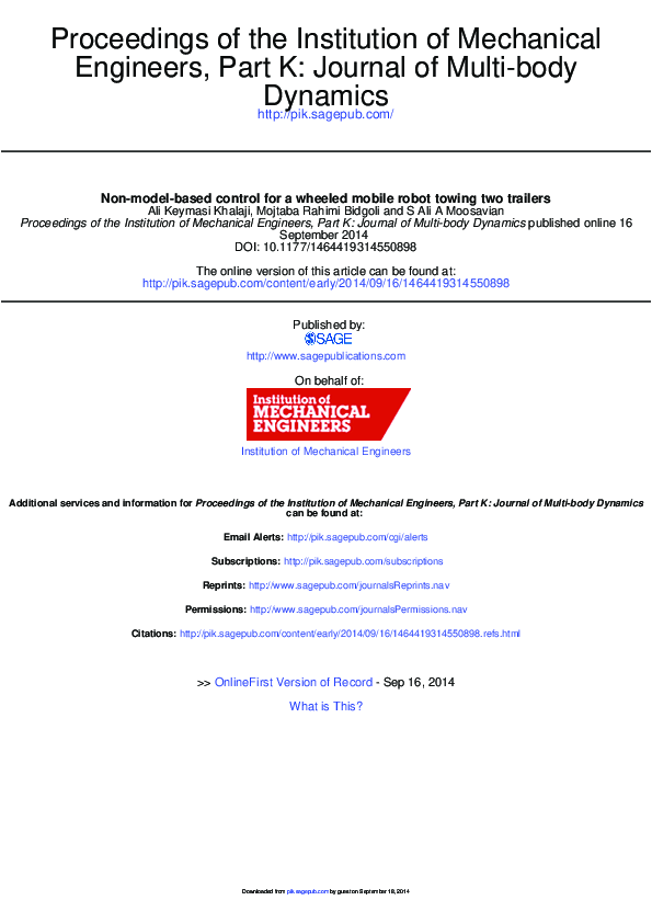 (PDF) Non-model-based control for a wheeled mobile robot towing two ...