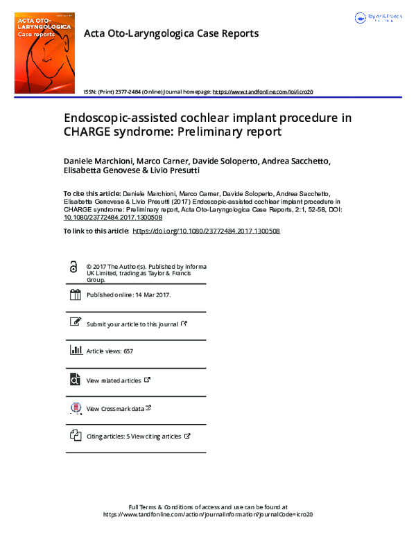 (PDF) Endoscopic-assisted cochlear implant procedure in CHARGE syndrome ...