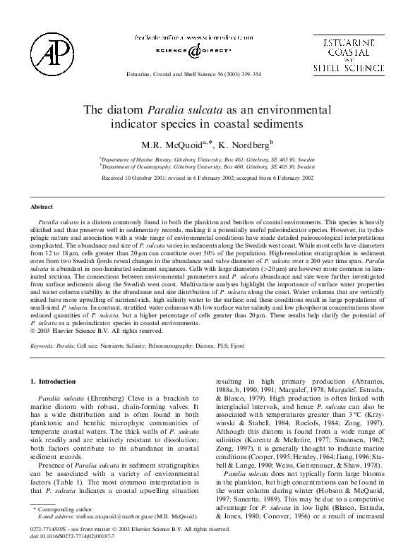 Environmental Indicator Species