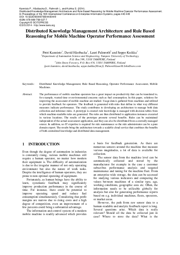 (PDF) Distributed Knowledge Management Architecture and Rule Based ...