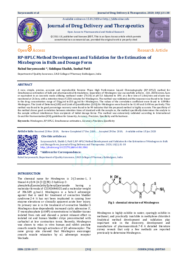(PDF) A RPHPLC Method Development and Validation for the Estimation of