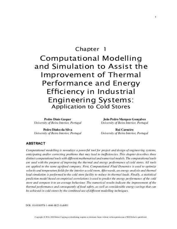 (PDF) Computational Modelling and Simulation to Assist the Improvement ...