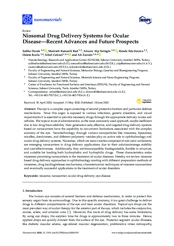 (PDF) Niosomal Drug Delivery Systems for Ocular Disease—Recent Advances ...