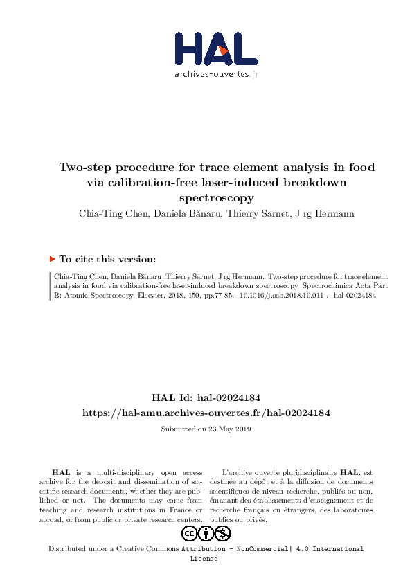 (PDF) Two-step procedure for trace element analysis in food via ...