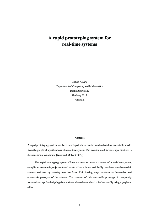 (PDF) A Rapid Prototyping System for Real-time Systems Using Object ...
