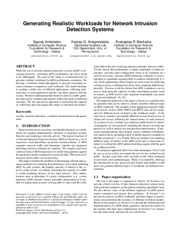 (PDF) Generating realistic workloads for network intrusion detection ...