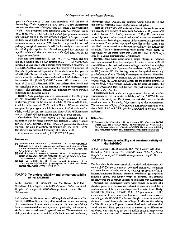 (PDF) Test-retest reliability and concurrent validity of the SADIMoD