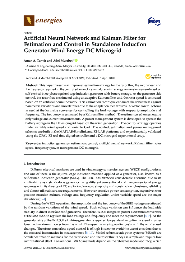 (PDF) Artificial Neural Network and Kalman Filter for Estimation and ...