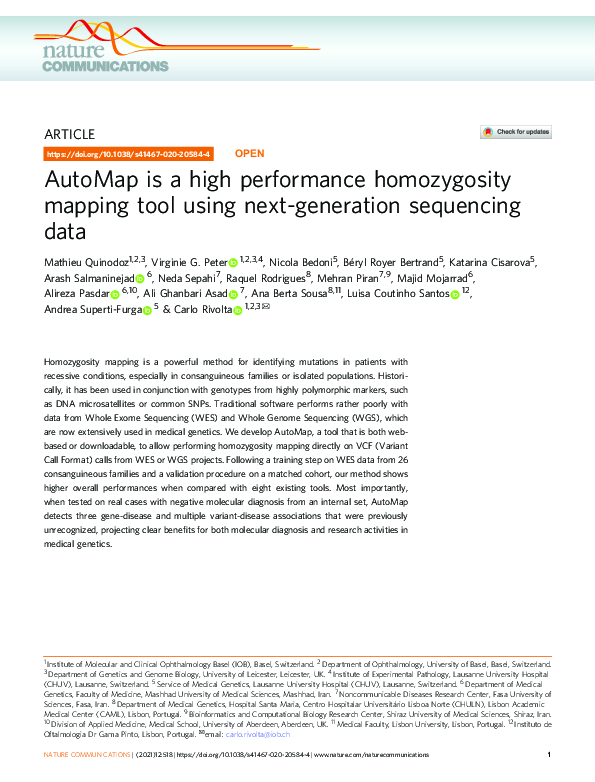 (PDF) AutoMap is a high performance homozygosity mapping tool using ...