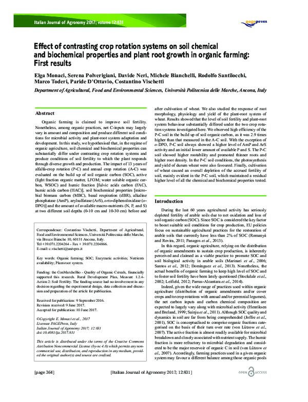 (PDF) Effect of contrasting crop rotation systems on soil chemical ...