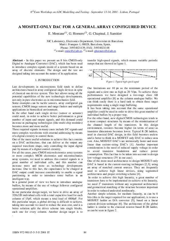 (PDF) A Mosfet-Only Dac for a General Array Configured Device