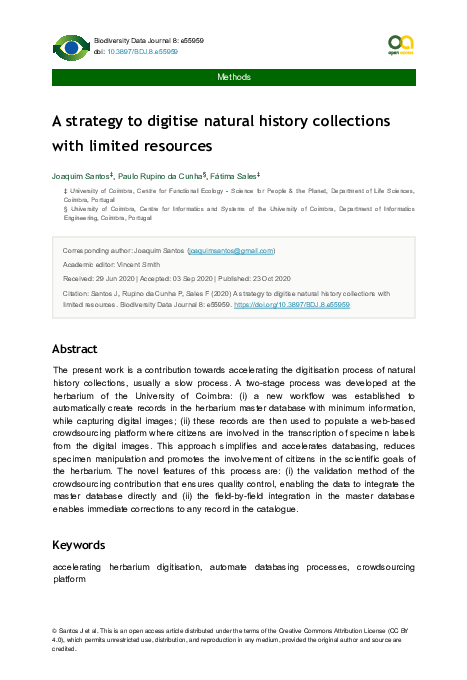 (PDF) A strategy to digitise natural history collections with limited ...