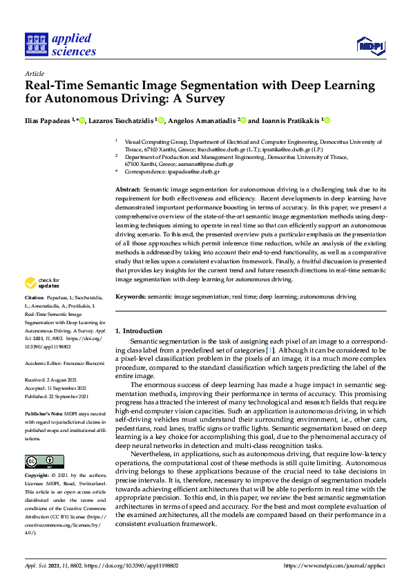 (PDF) Real-Time Semantic Image Segmentation with Deep Learning for ...
