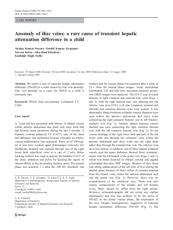 (PDF) Anomaly of iliac veins: a rare cause of transient hepatic ...